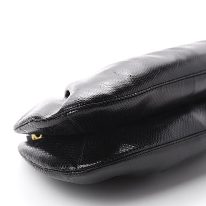 Judith Leiber Snakeskin Pleated Crystal Evening Bag Black 7 of 10