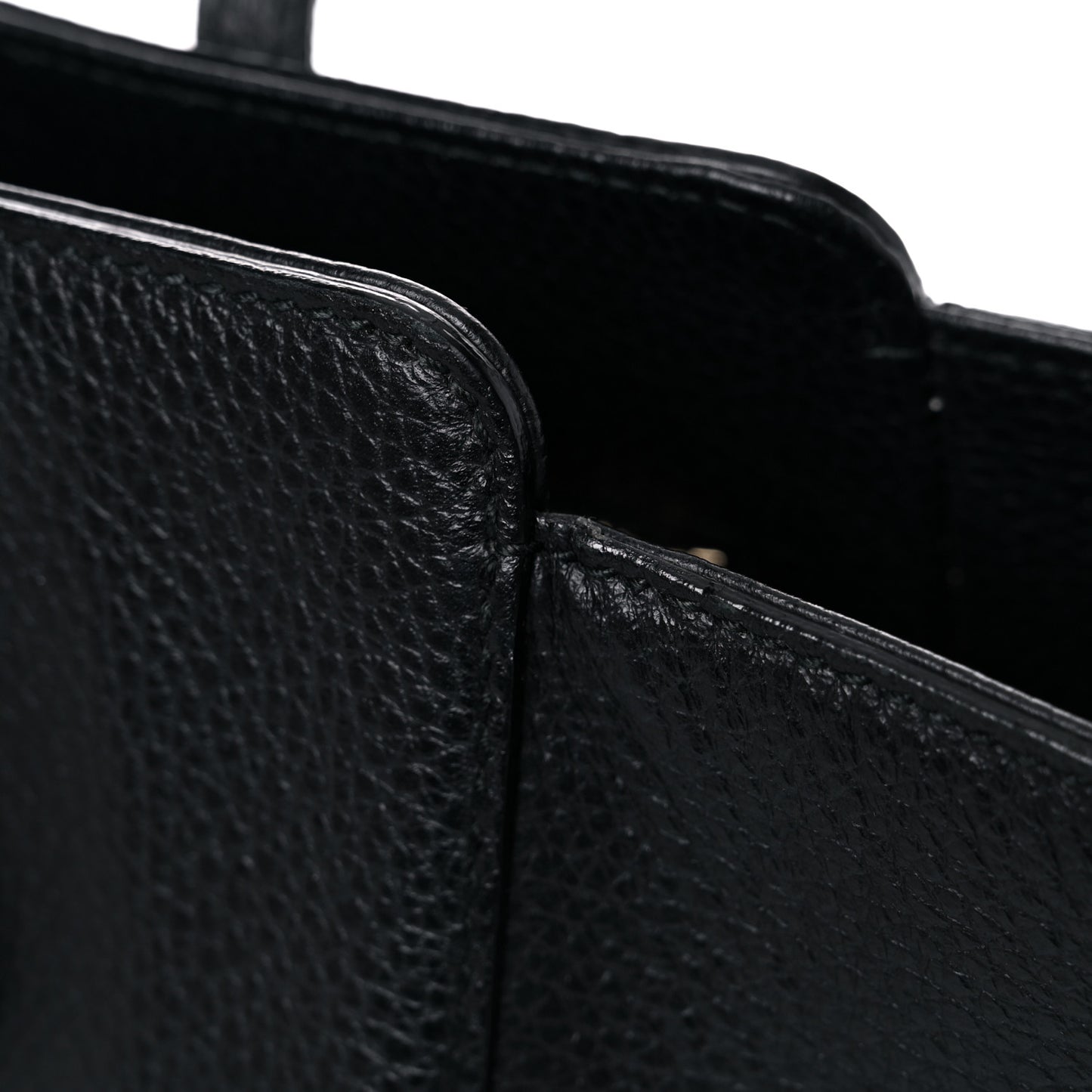 Pebbled Calfskin Small Swing Tote Black