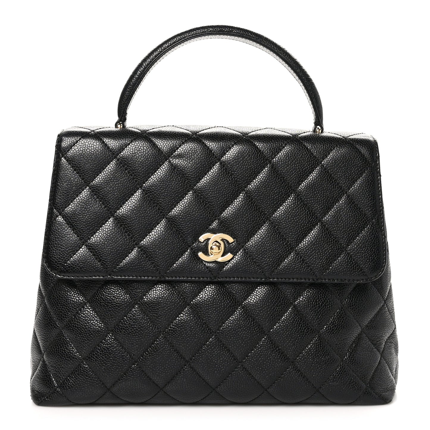 Caviar Quilted Jumbo Kelly Flap Black