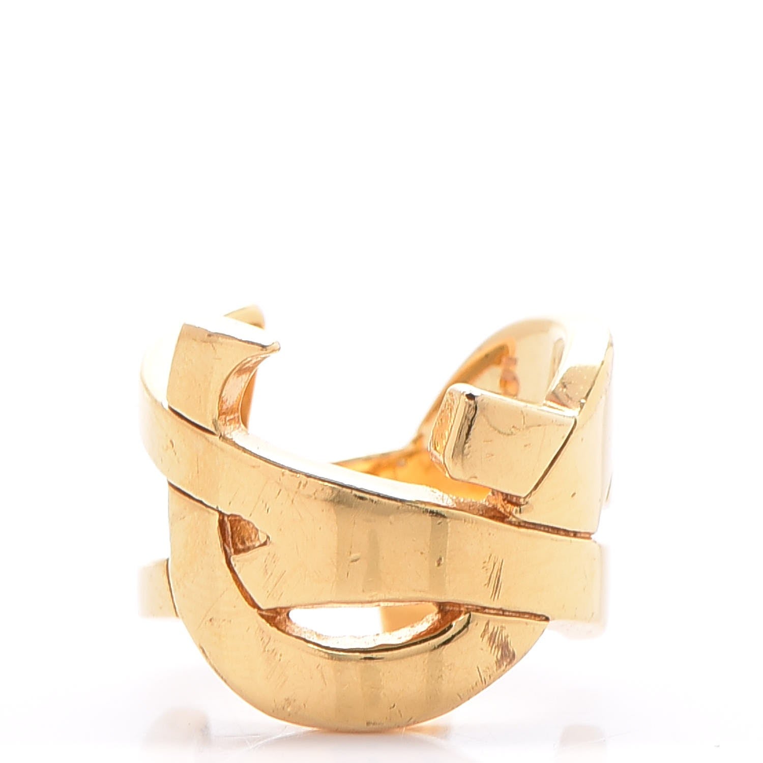 Saint Laurent Brass Monogram Cassandre Ring 5 Gold 1 of 5