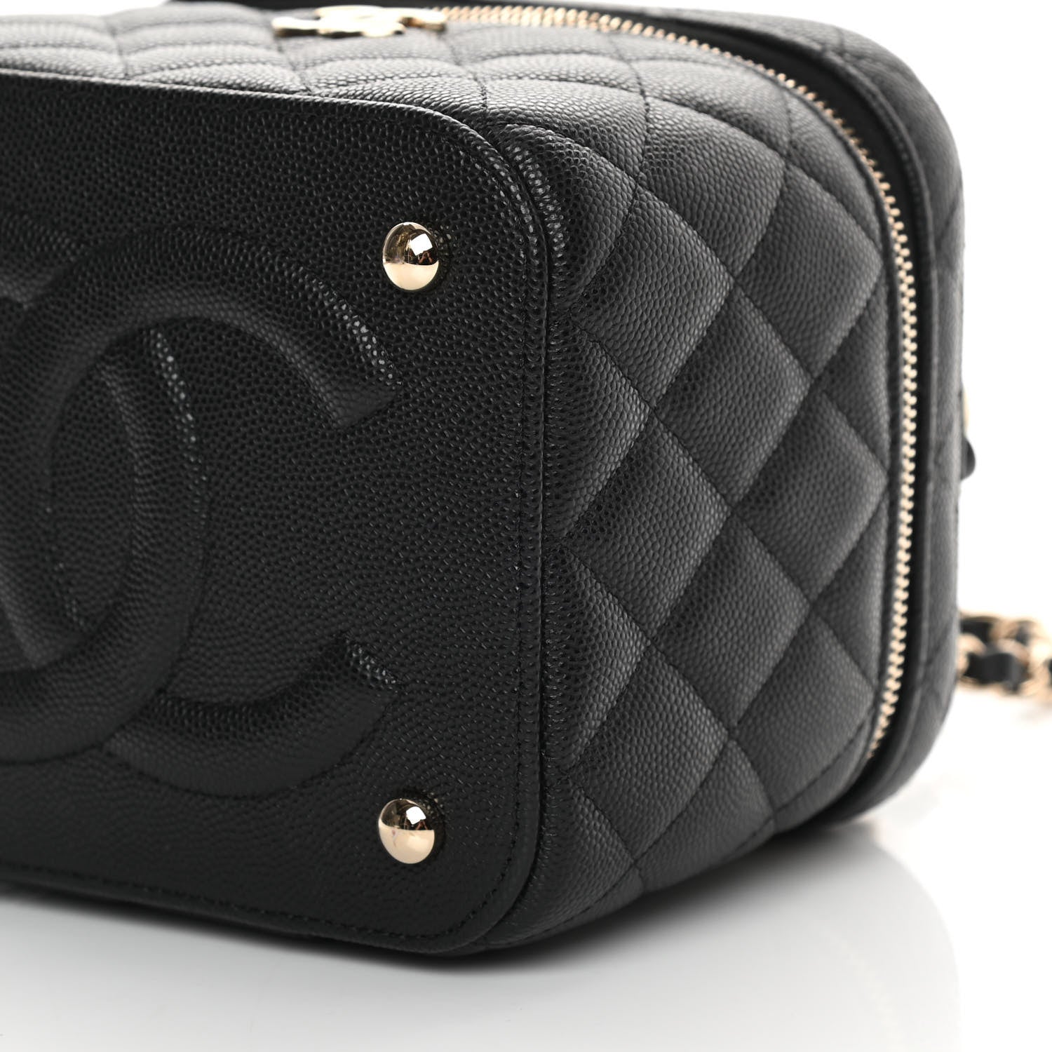 Chanel Caviar Quilted Small Top Handle Vanity Case With Chain Black 10 of 11
