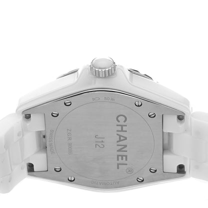 Chanel Stainless Steel Ceramic Diamond Bezel 38mm J12 Automatic Watch White 4 of 5