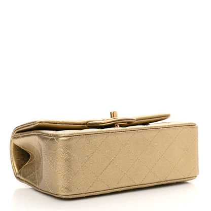Chanel Metallic Caviar Quilted Mini Top Handle Rectangular Flap Gold 4 of 10