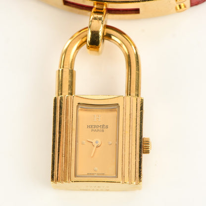 Hermes Stainless Steel Courchevel 20mm Kelly Cadena Quartz Watch Rouge 9 of 13