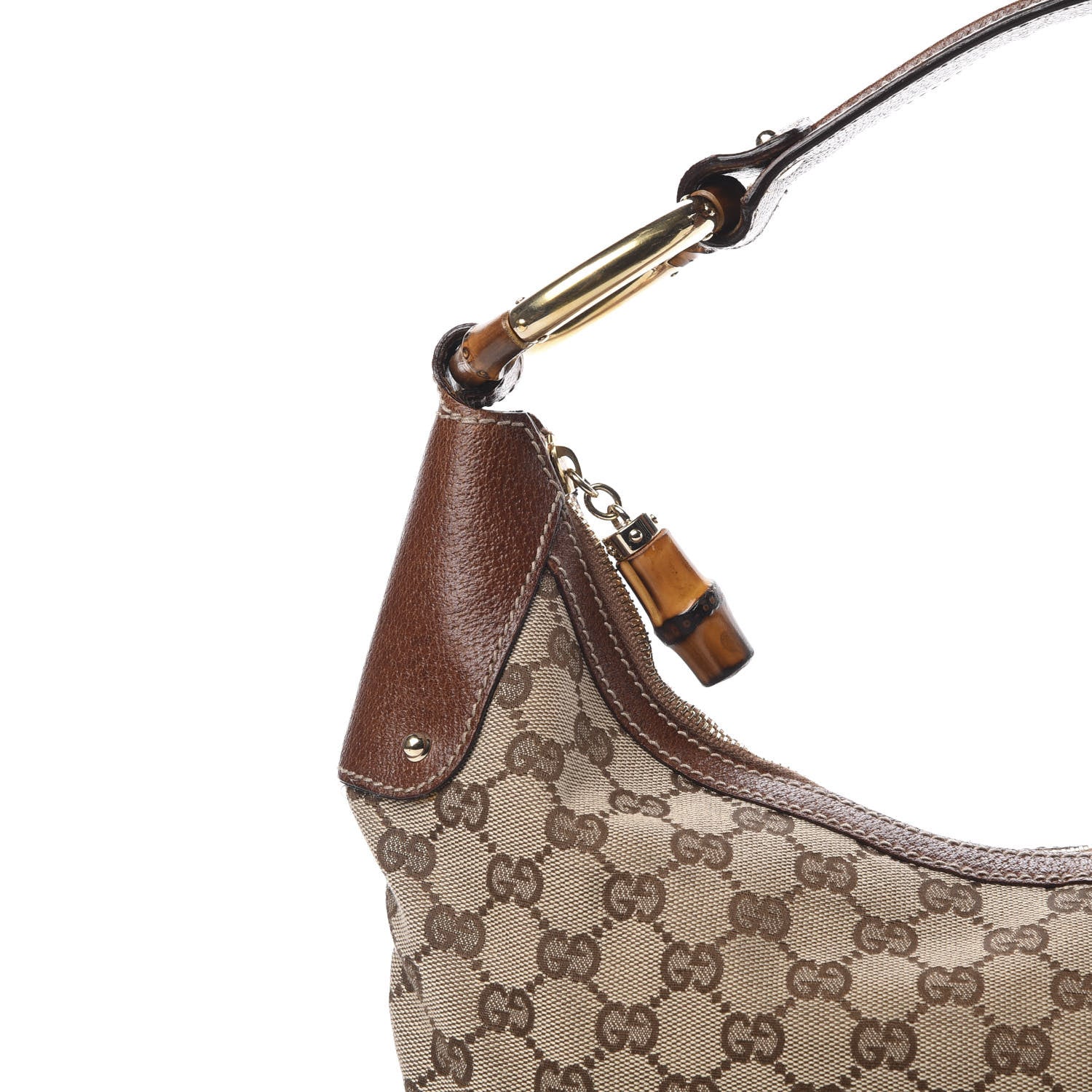 Gucci Monogram Bamboo Ring Hobo Brown 8 of 14
