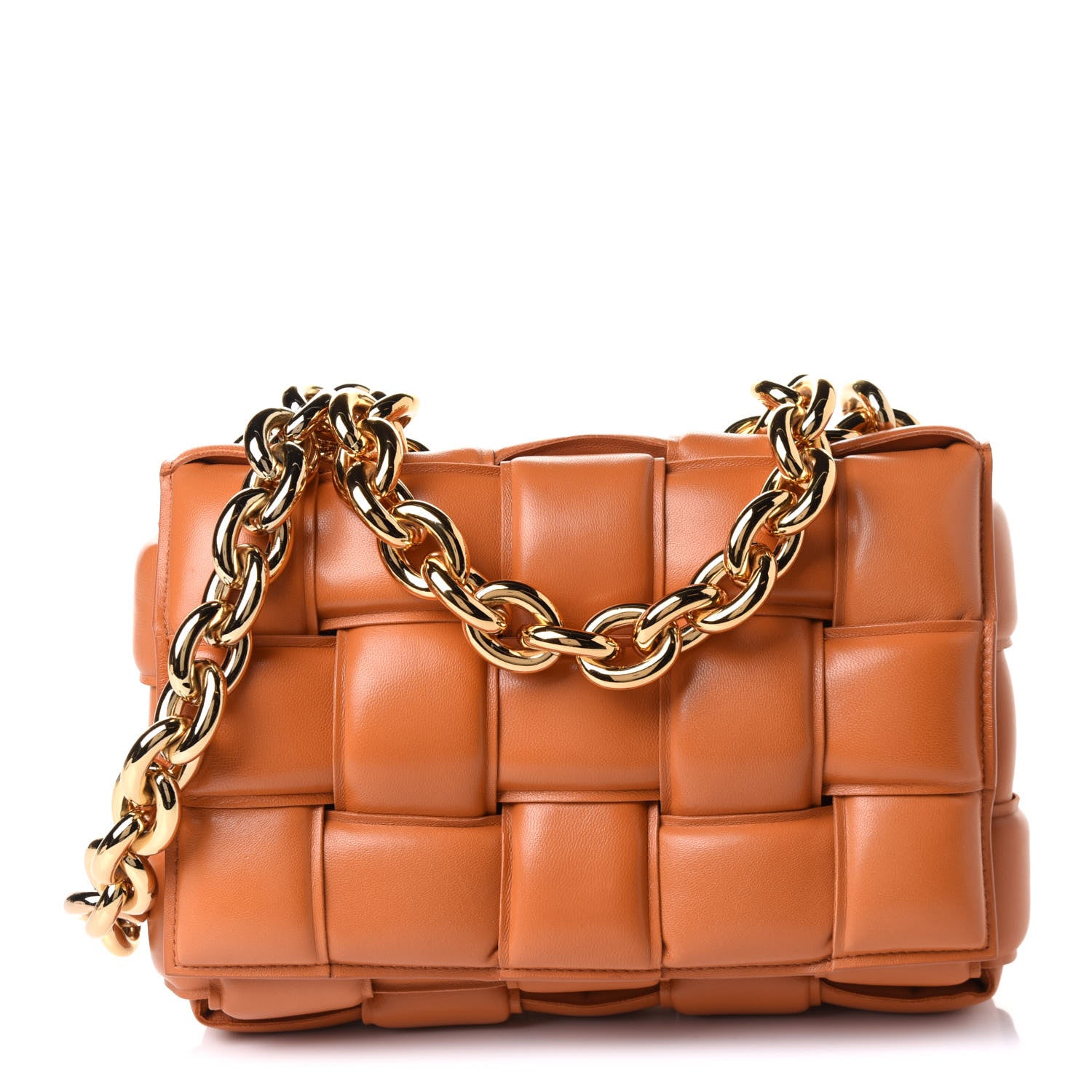 Bottega Veneta Lambskin Maxi Intreccio Padded Chain Cassette Crossbody Bag Clay 1 of 10