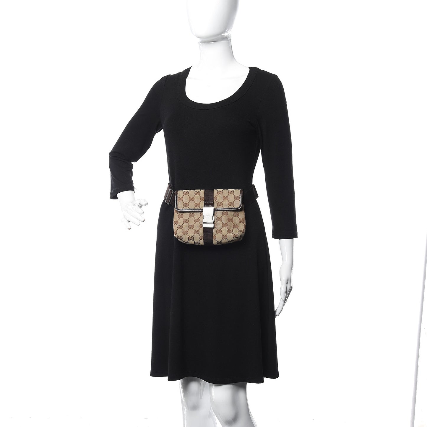 Monogram Waist Pouch Bag Dark Brown
