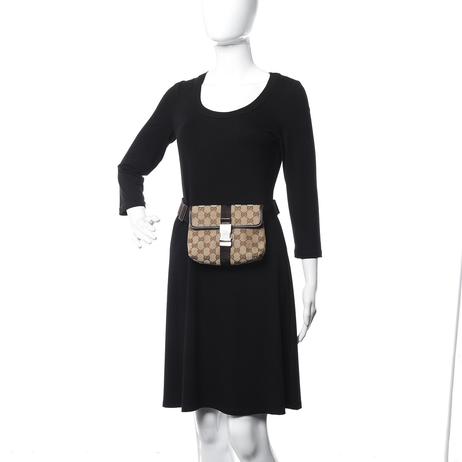 Gucci Monogram Waist Pouch Bag Dark Brown 2 of 10