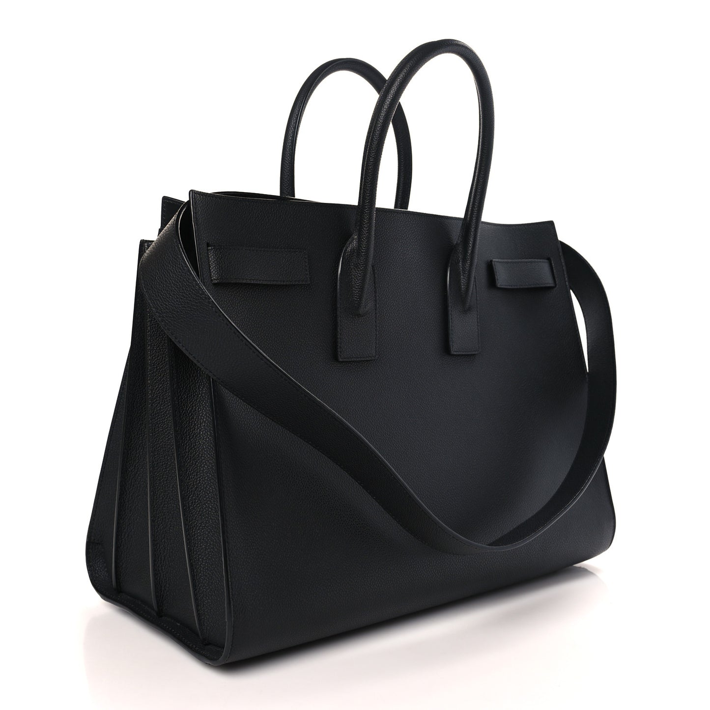 Grained Calfskin Large Sac De Jour Carryall Black