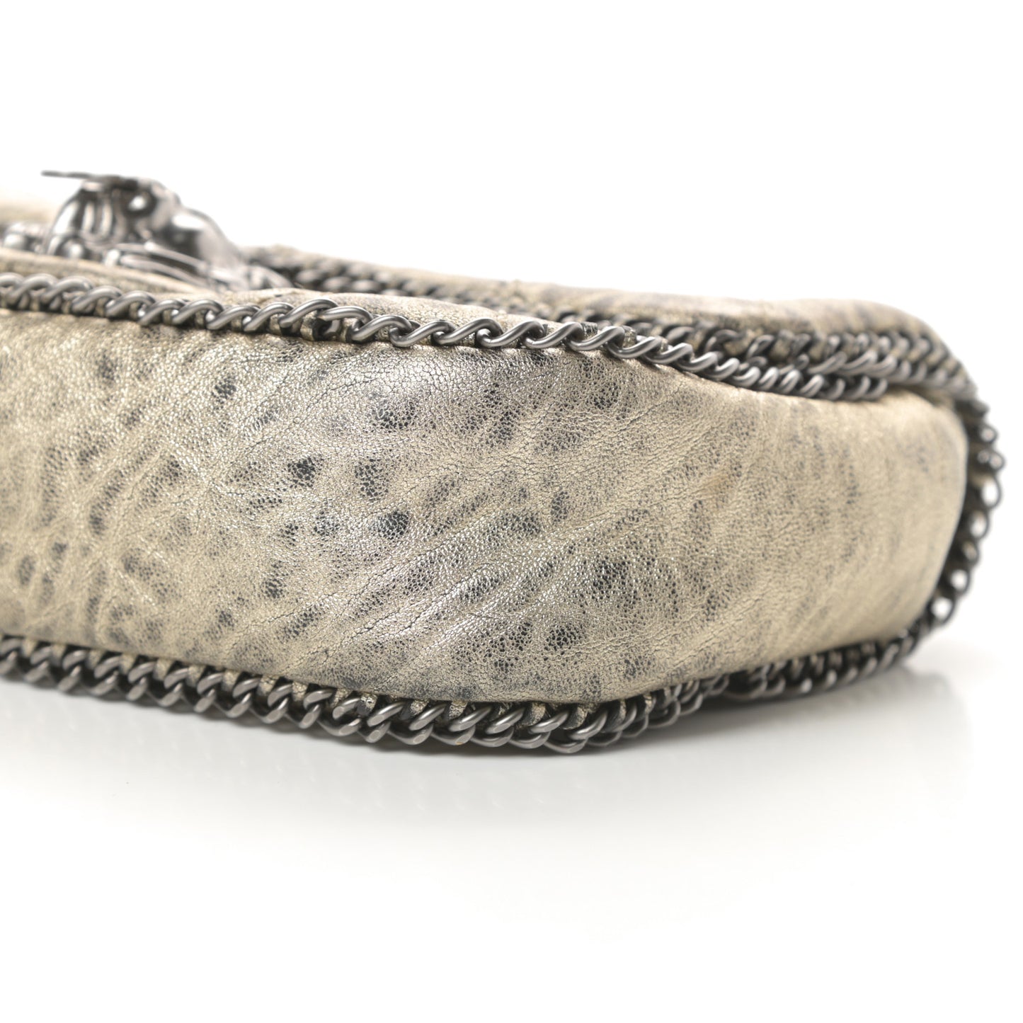Distressed Lambskin Mini Leo Lion Flap Metallic