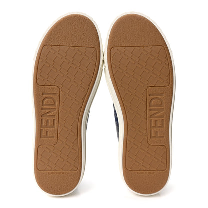 Fendi Fabric Jacquard FF Womens Domino Low Top Sneakers 38.5 Tobacco 6 of 10