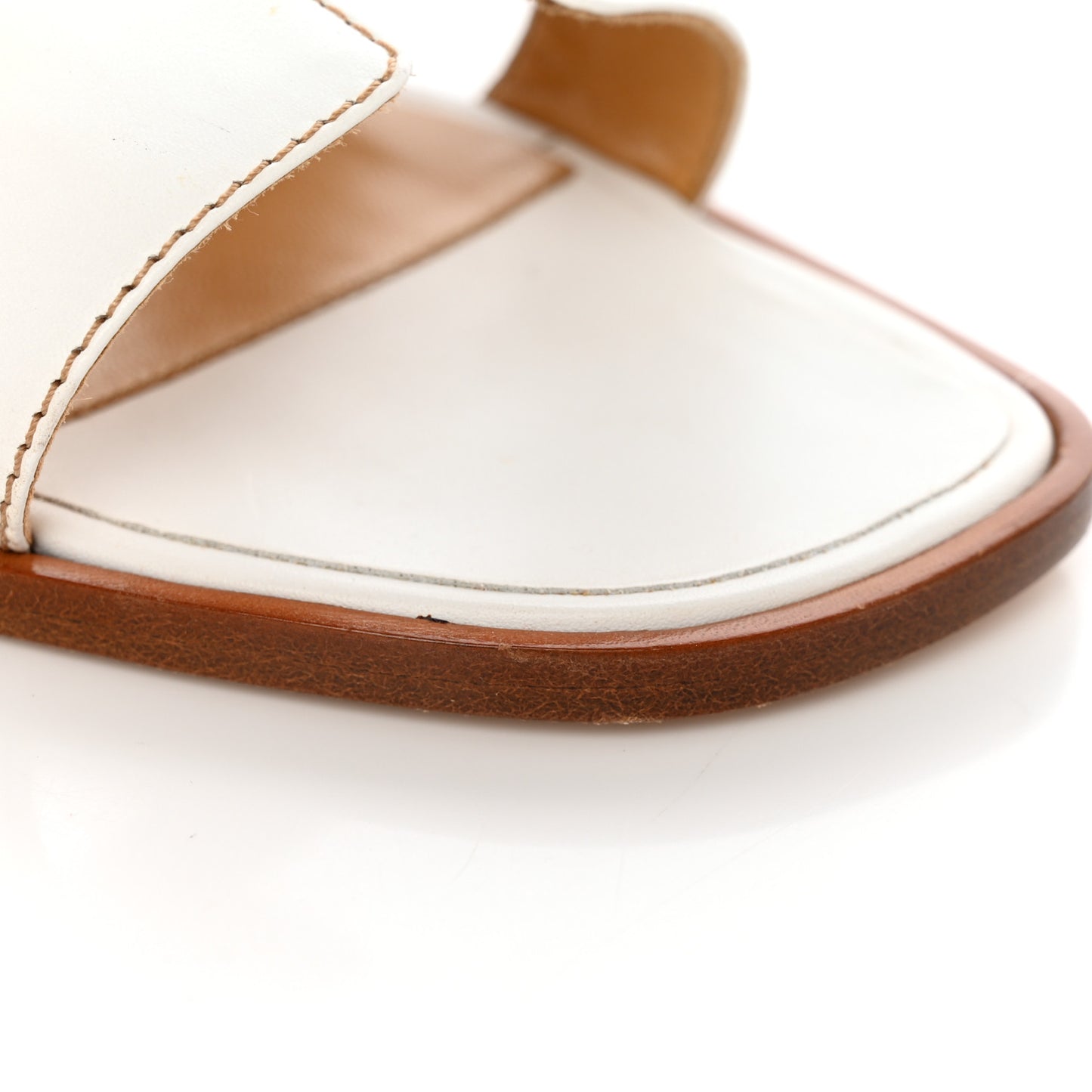 Box Calfskin Oran Sandals 35.5 White