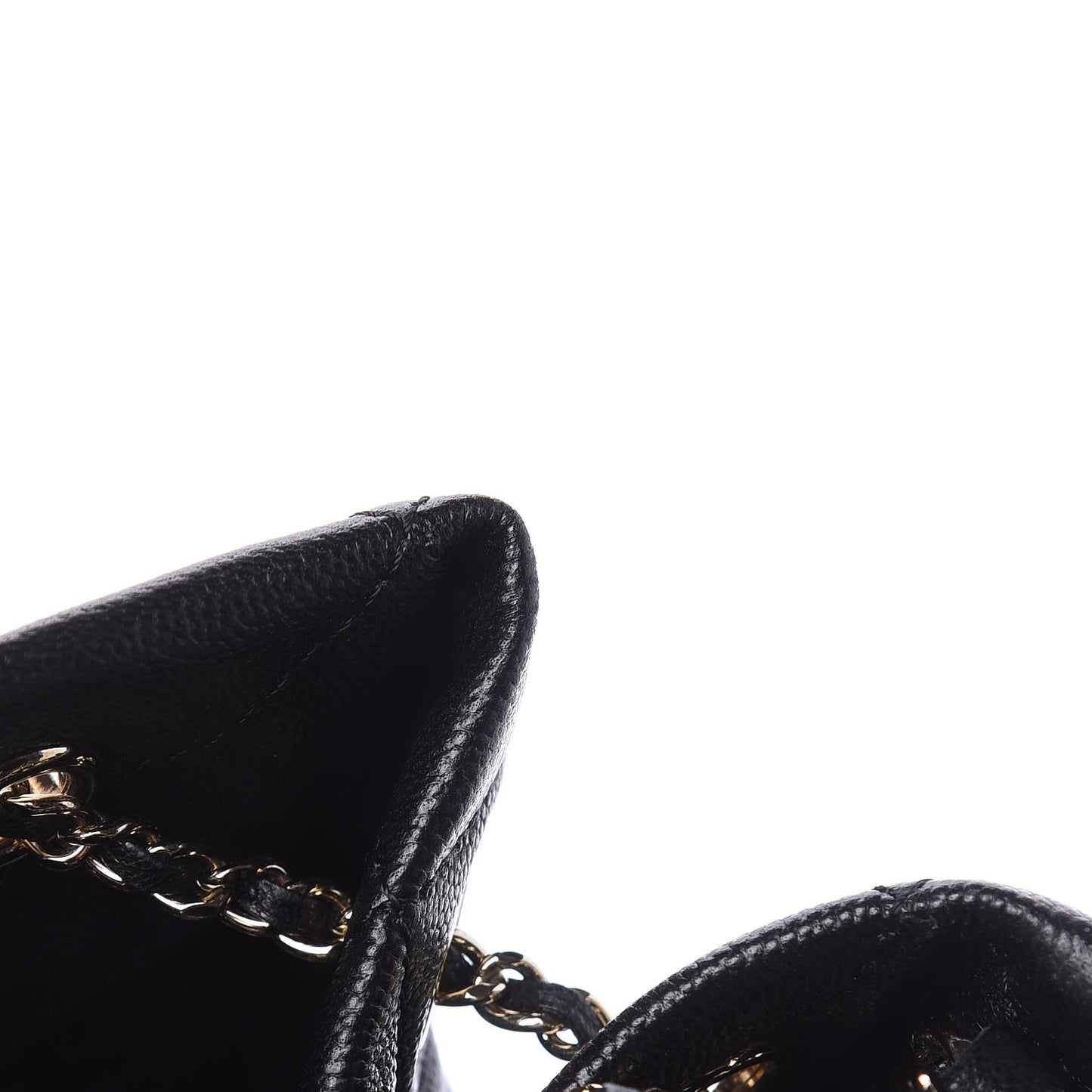 Caviar Quilted Large Rolled Up Bucket Drawstring Bag Black