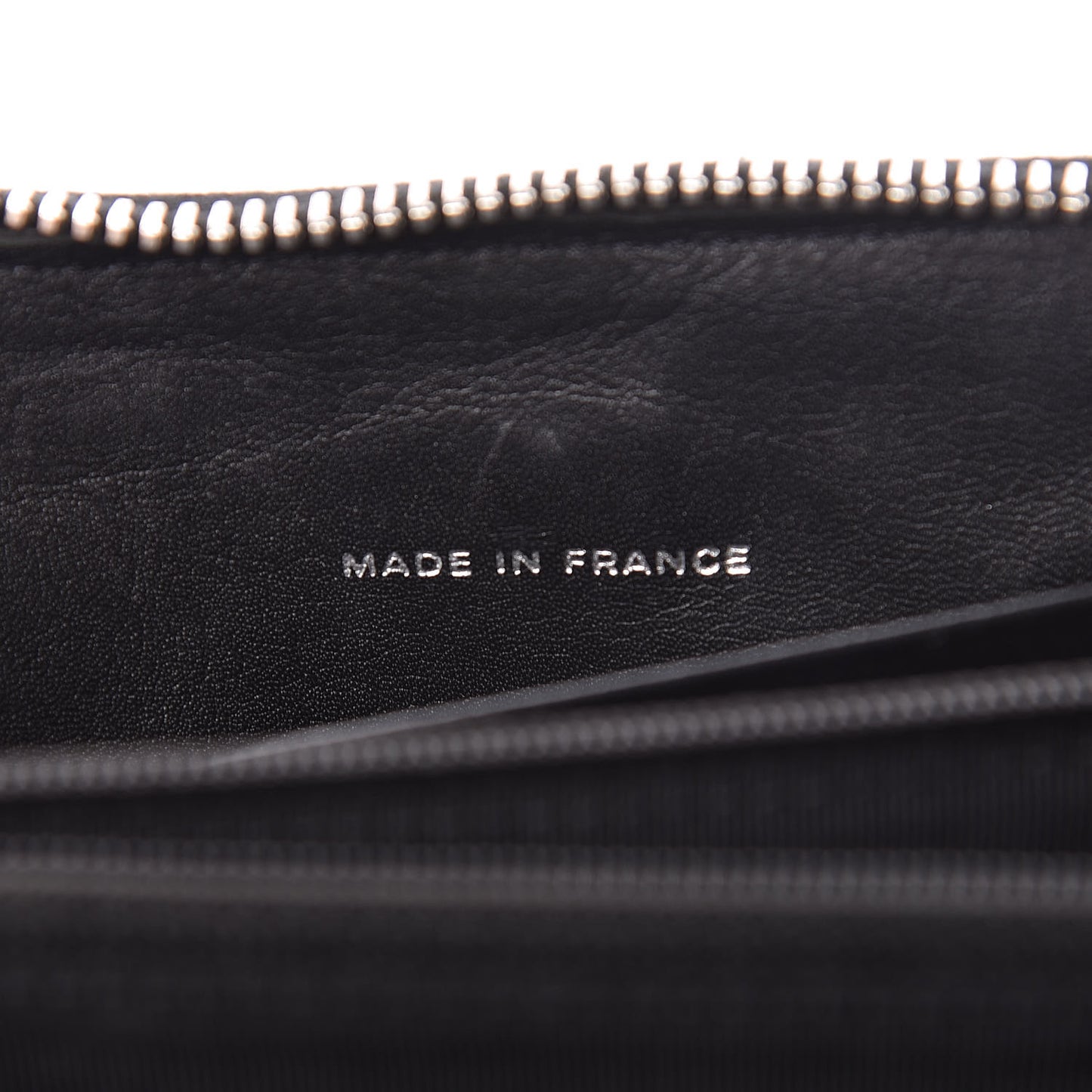 Patent Quilted Zip Around Wallet Black