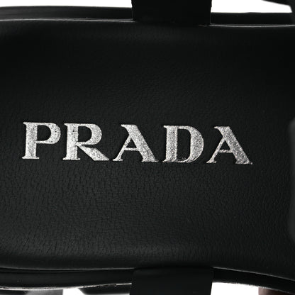 Prada Foam Rubber Triangle Logo Monolith 55mm Cage Sandals 40 Black 9 of 13