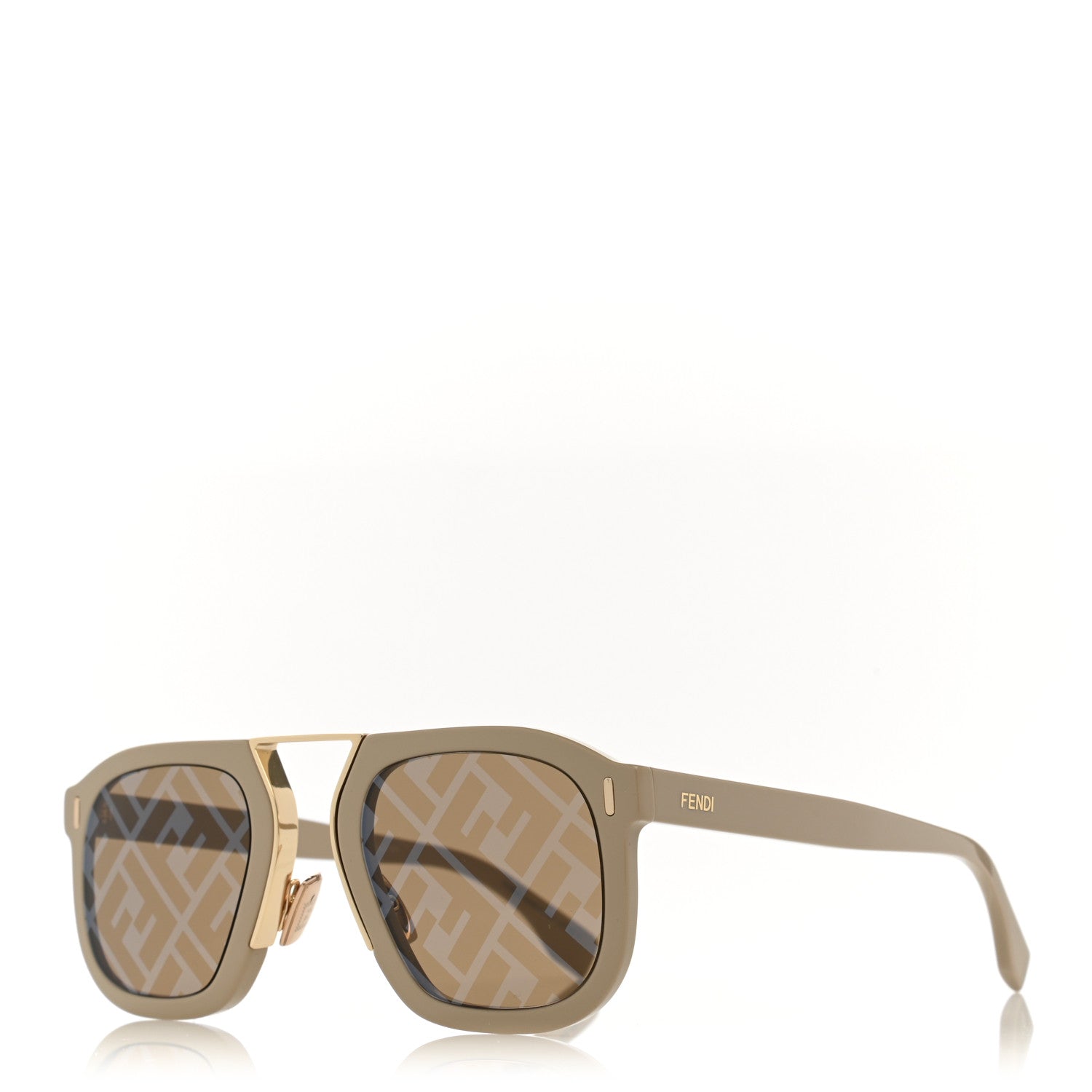 Fendi Acetate FF Aviator Sunglasses FF M0105/S Beige 1 of 7