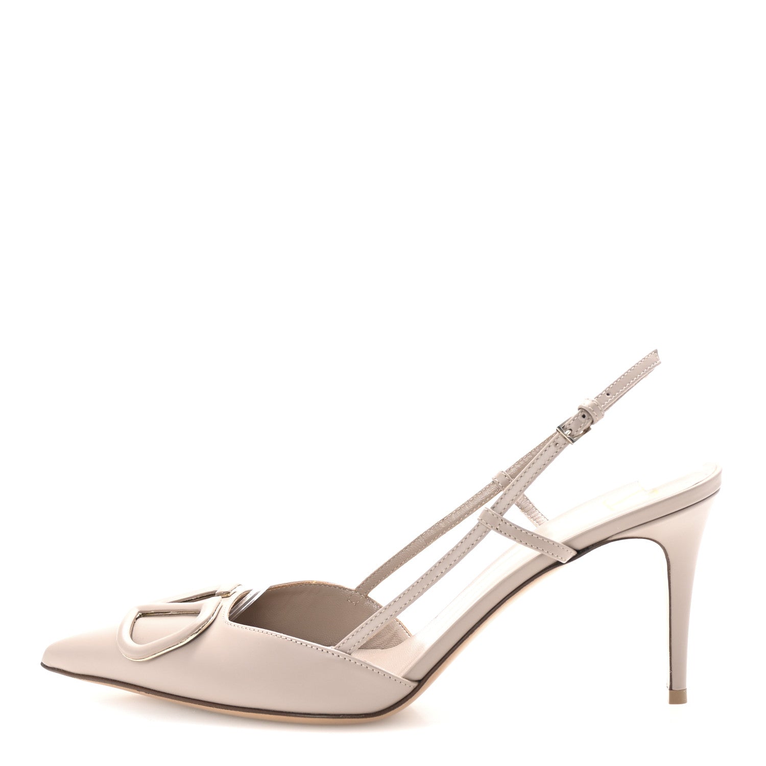 Valentino Garavani Calfskin Vlogo Slingback 40mm Pumps 40 Poudre 1 of 10