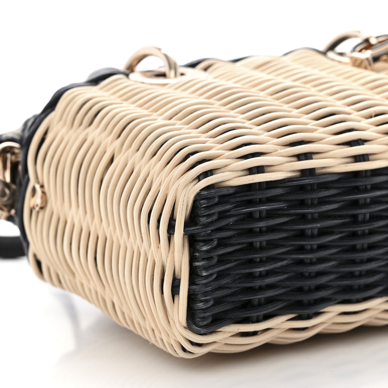 Christian Dior Wicker Oblique Micro Lady D-Joy Bag Natural Black 9 of 11