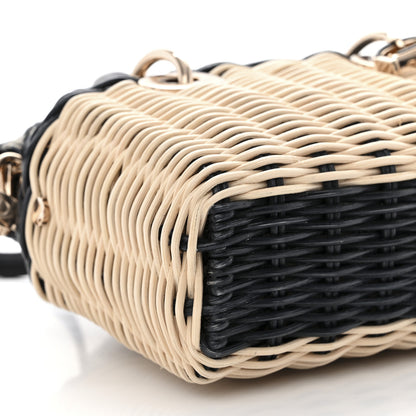 Christian Dior Wicker Oblique Micro Lady D-Joy Bag Natural Black 9 of 11