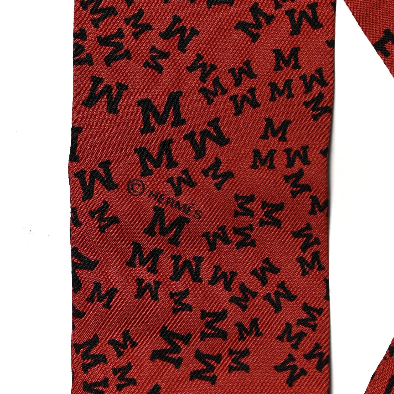 Hermes Silk Scattered Letters Twilly 3 of 4