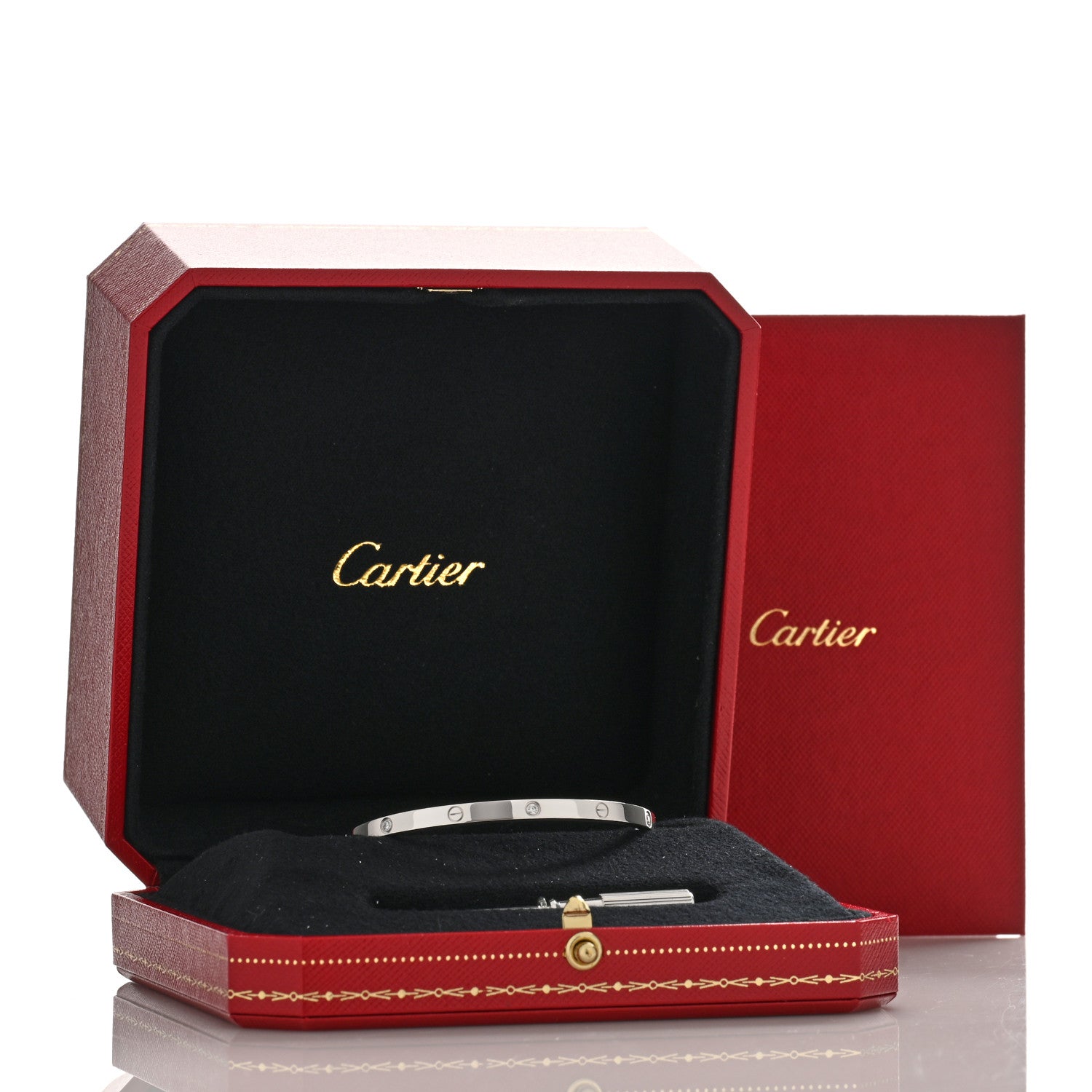 Cartier 18K White Gold 6 Diamond Small LOVE Bracelet 16 5 of 5