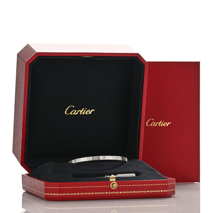 Cartier 18K White Gold 6 Diamond Small LOVE Bracelet 16 5 of 5