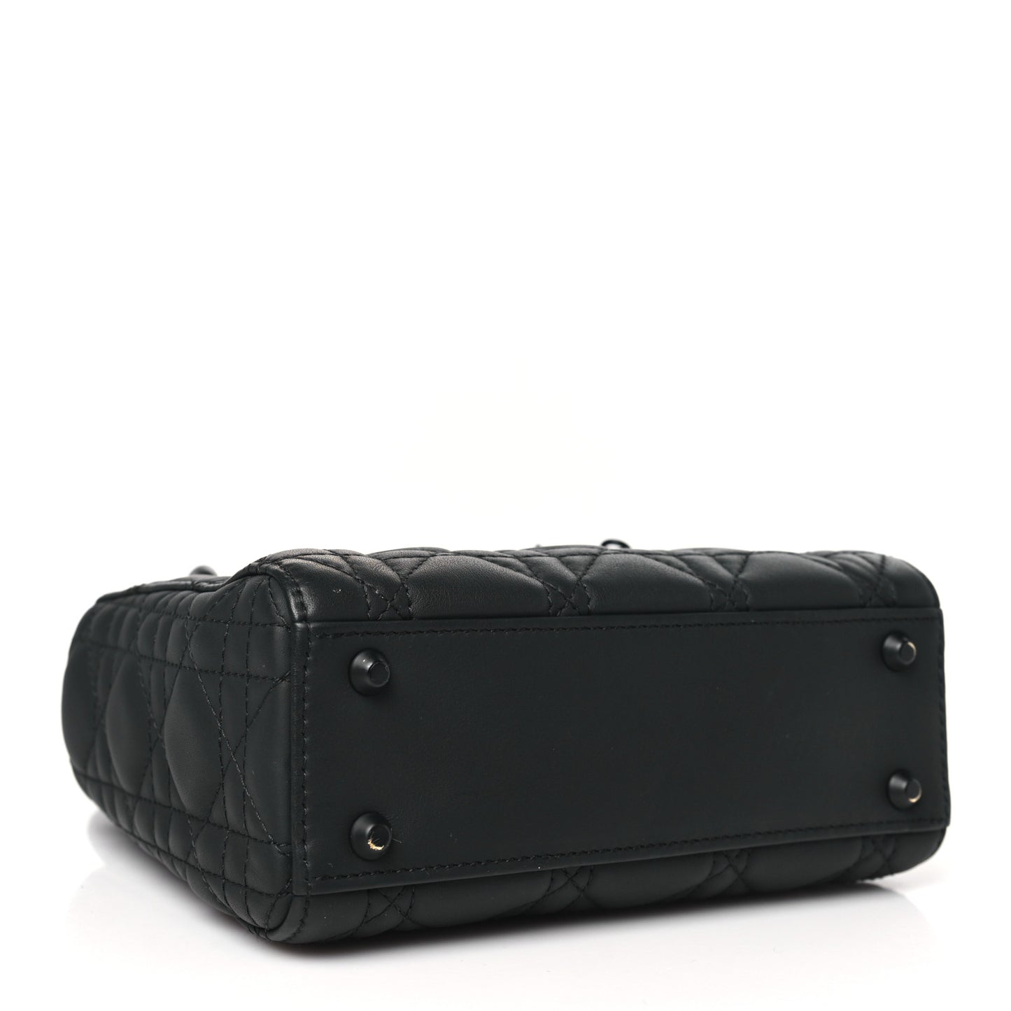 Ultra Matte Calfskin Cannage Mini Lady Dior Black