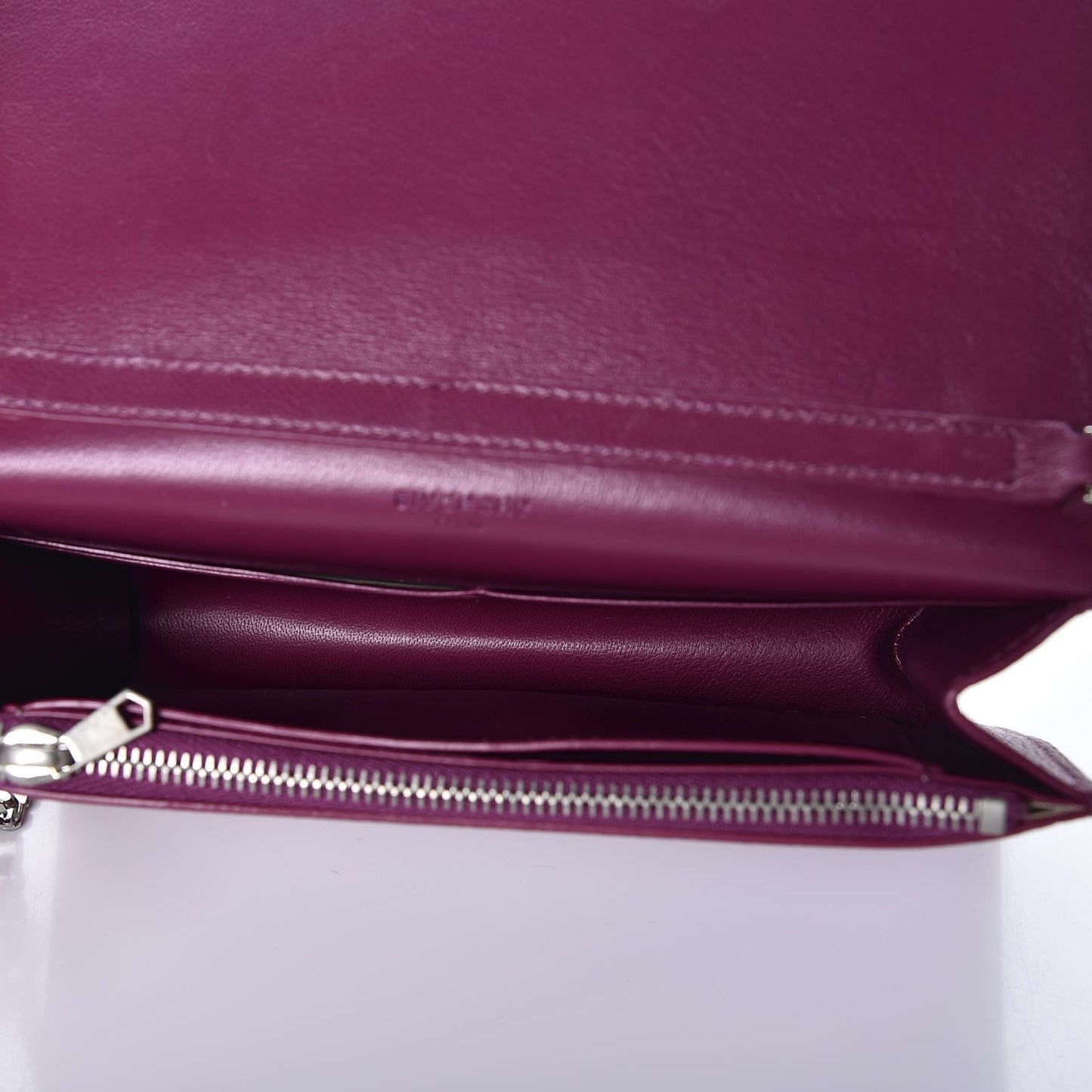 Sugar Goatskin Pandora Chain Wallet Orchid Purple