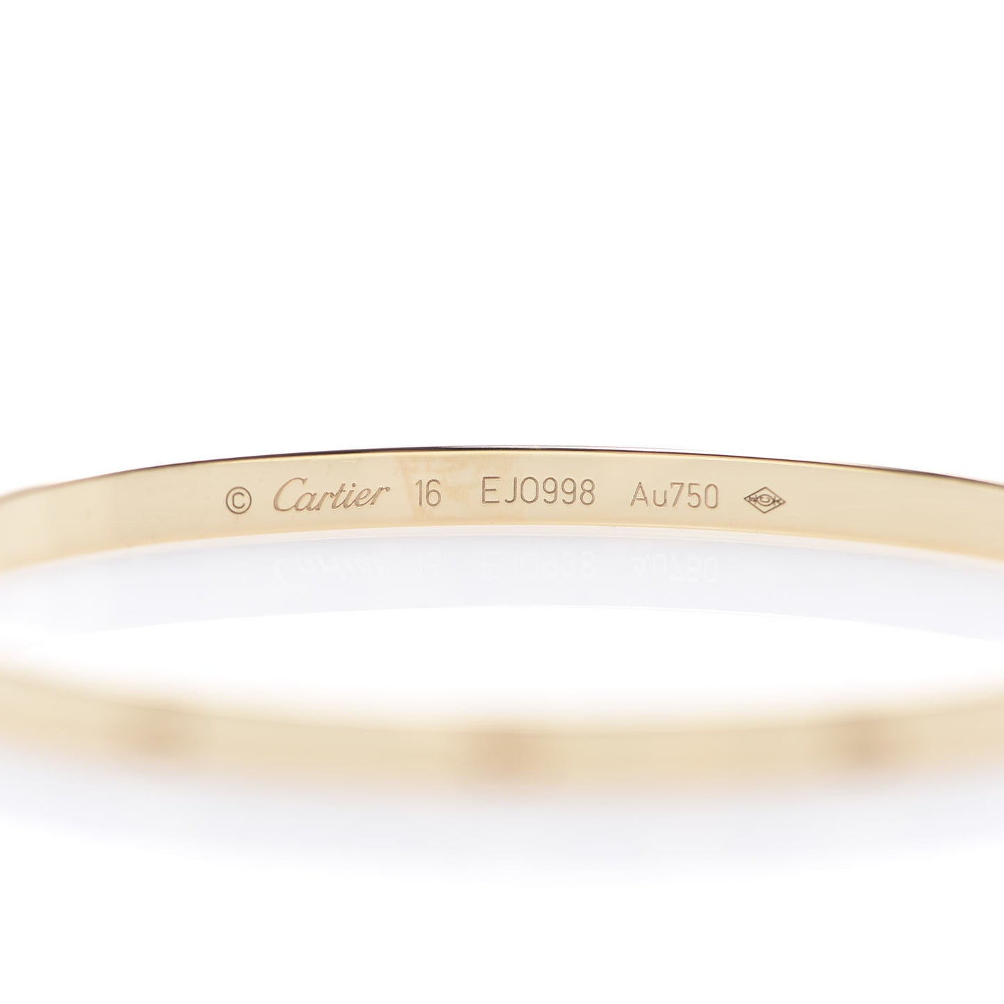 18K Yellow Gold Small LOVE Bracelet 16