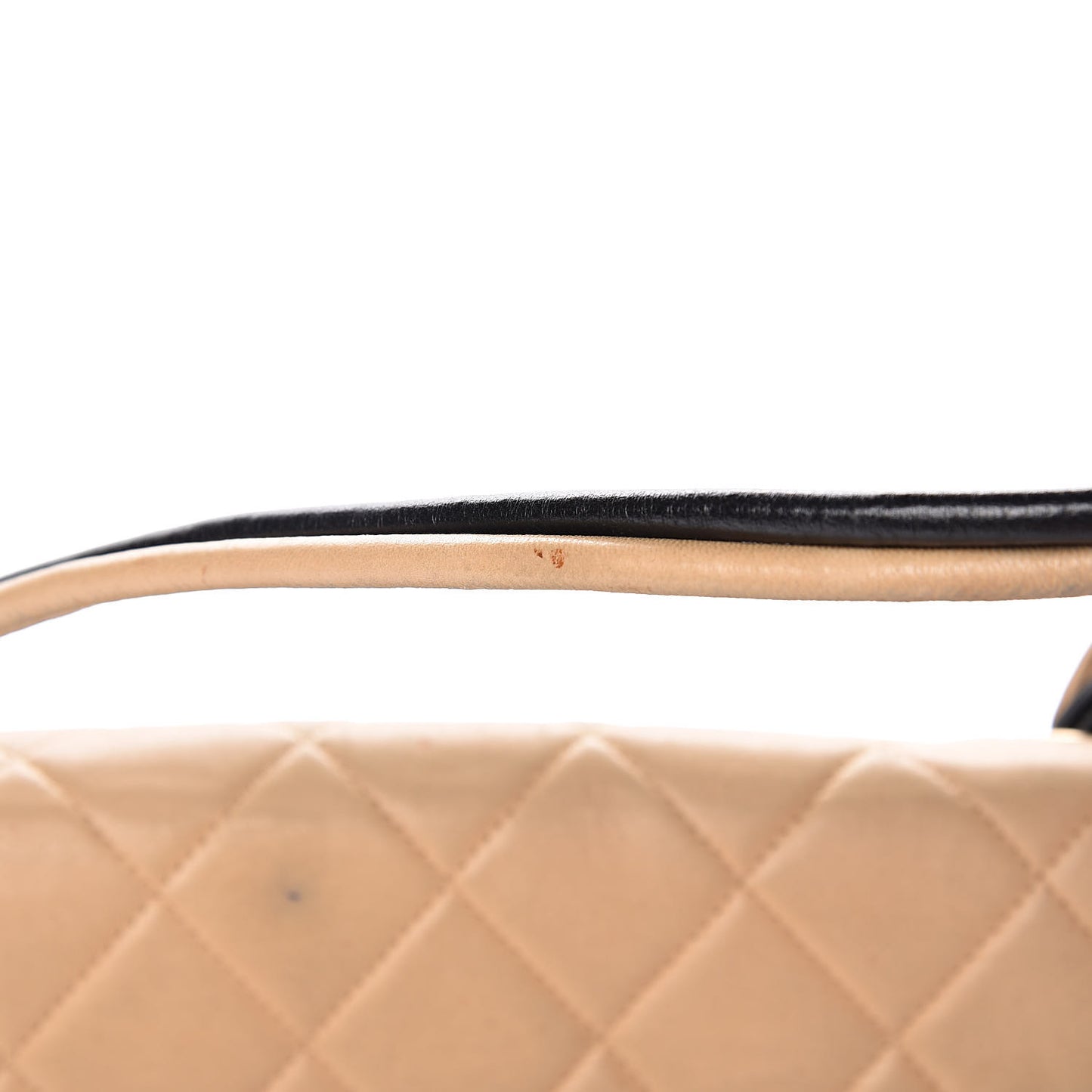 Lambskin Quilted Medium Single Flap Beige Black