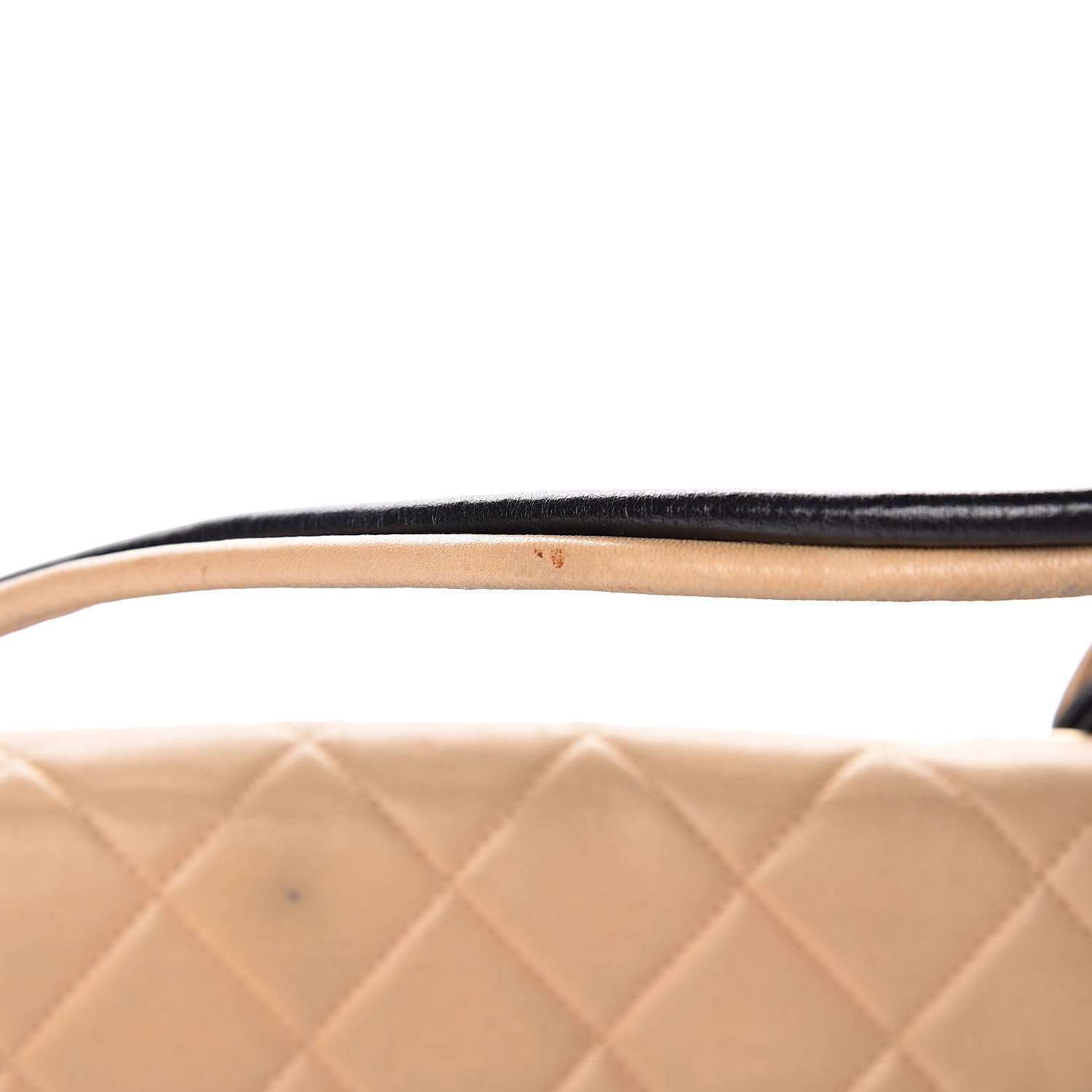 Chanel Lambskin Quilted Medium Single Flap Beige Black 24 of 26