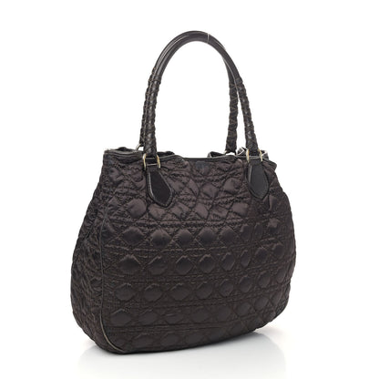 Christian Dior Nylon Cannage Shopper Tote Brown 2 of 12