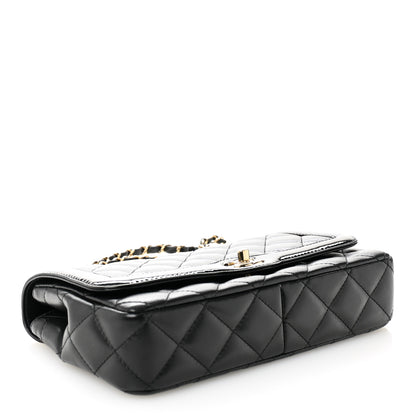 Chanel Lambskin Patent Calfskin Quilted Small Flap Bag Black 4 of 11