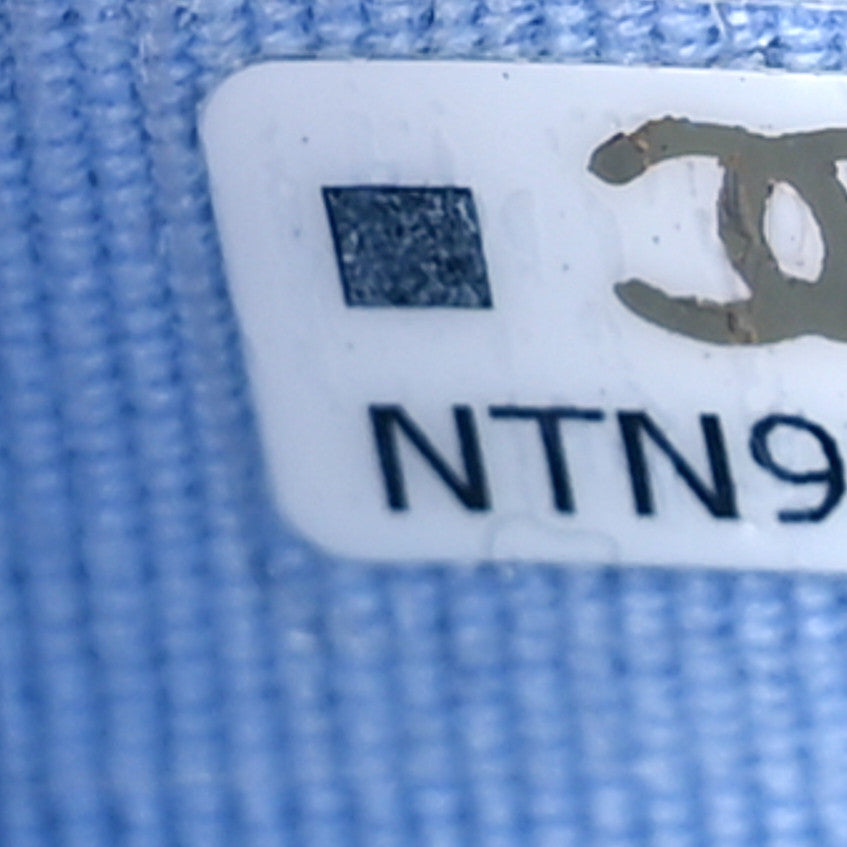 Caviar Quilted Flap Card Holder Wallet Light Blue