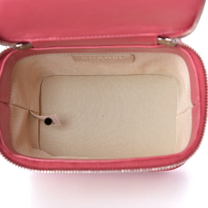 Chanel Calfskin Raffia Small Take Away Vanity Case Bag Pink Beige 5 of 12