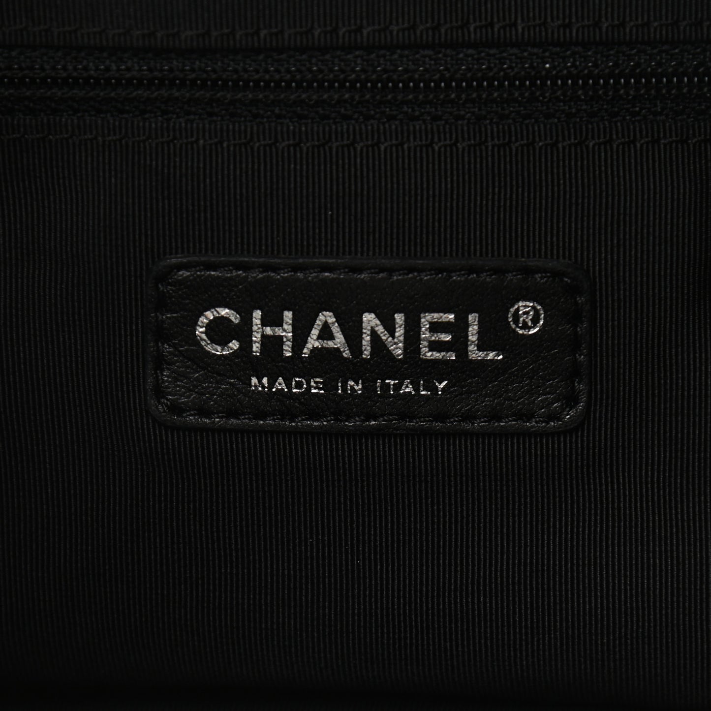 Striped Canvas Logo Tote Black