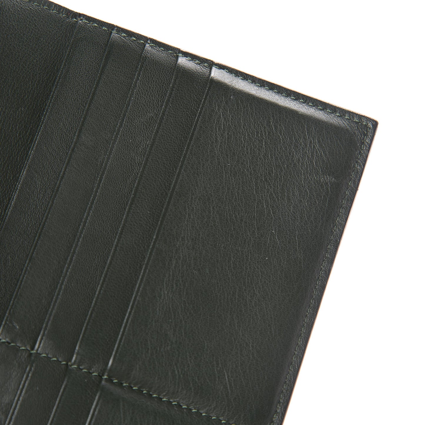 Smooth Calfskin Pocket Tri-Fold Multifunction Envelope Flap Wallet Jade