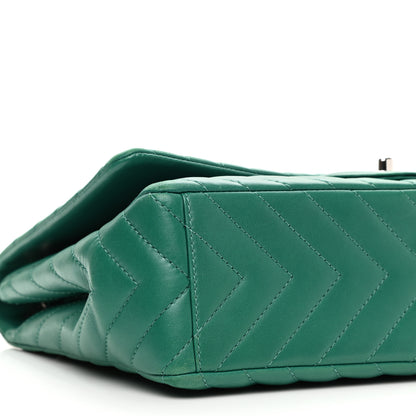 Chanel Lambskin Chevron Quilted Maxi Single Flap Green 9 of 15