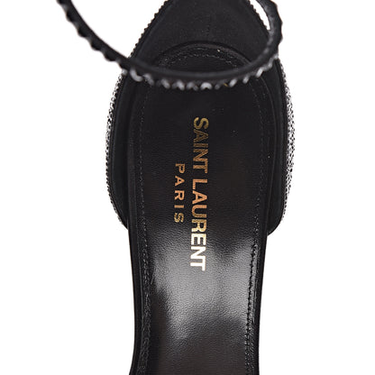 Saint Laurent Satin Crystal Opyum Sandals 39.5 Black 7 of 11