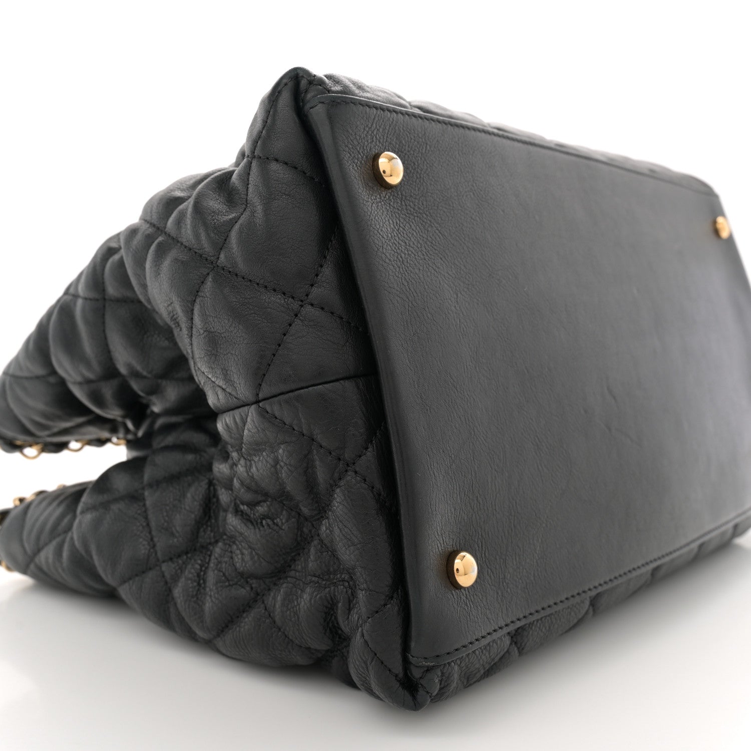 Chanel Calfskin Quilted Small Chain Me Tote Black 10 of 12