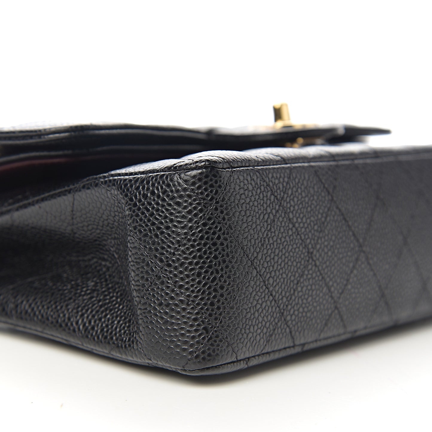 Caviar Quilted Small Double Flap Black