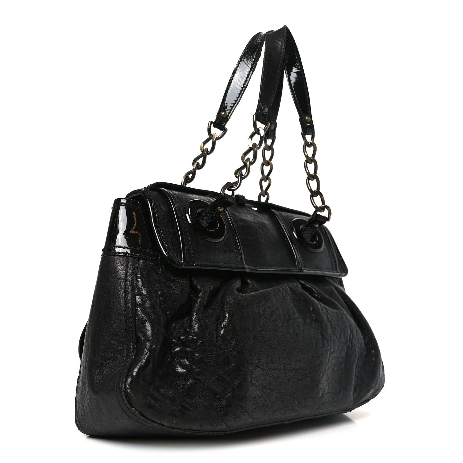 Fendi Nappa Patent B Bag Black 3 of 13