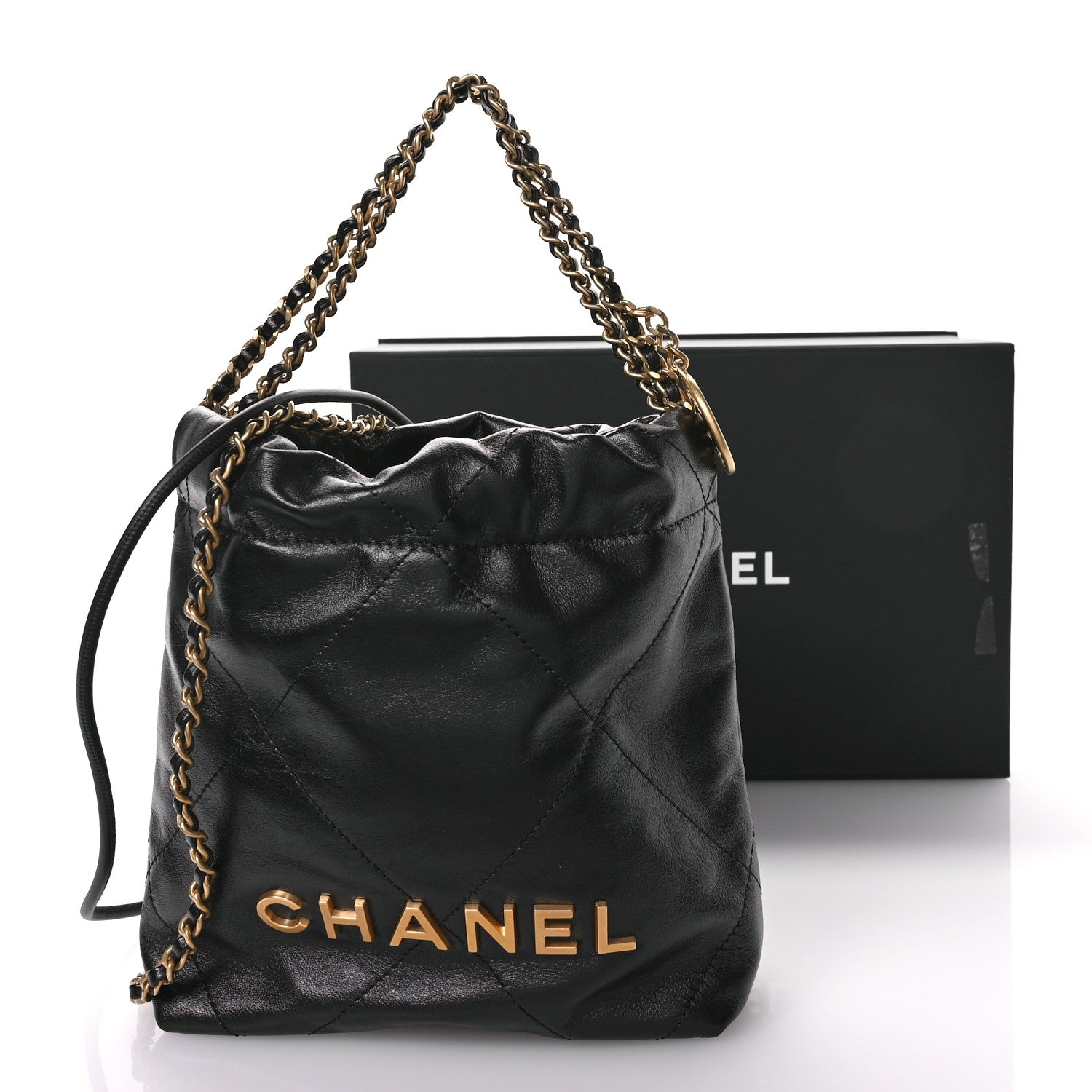 Chanel Shiny Calfskin Quilted Mini Chanel 22 Black 11 of 11