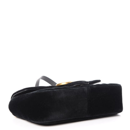 Gucci Velvet Matelasse Mini GG Marmont Shoulder Bag Black 4 of 8