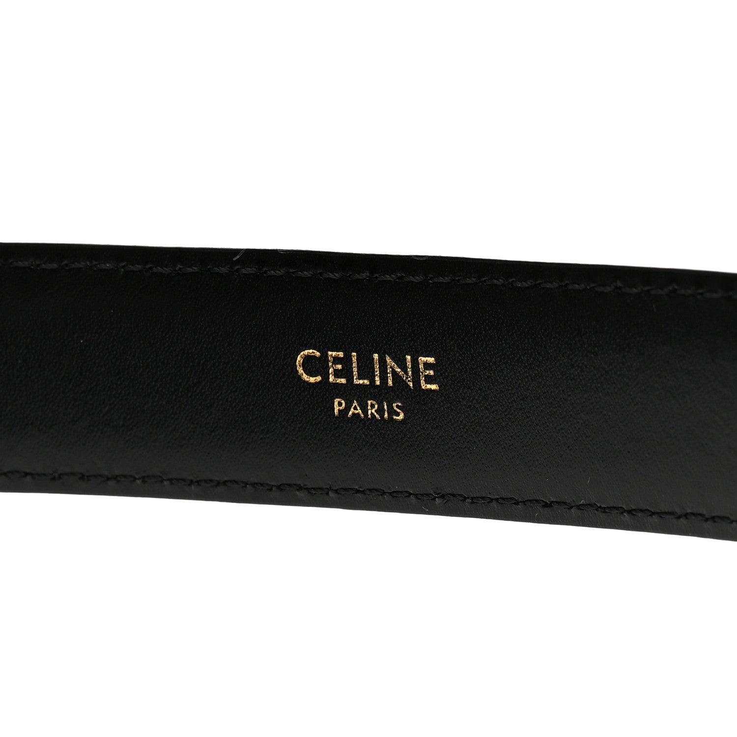 Celine Box Calfskin Medium 25mm Triomphe Belt 85 34 Black 3 of 7