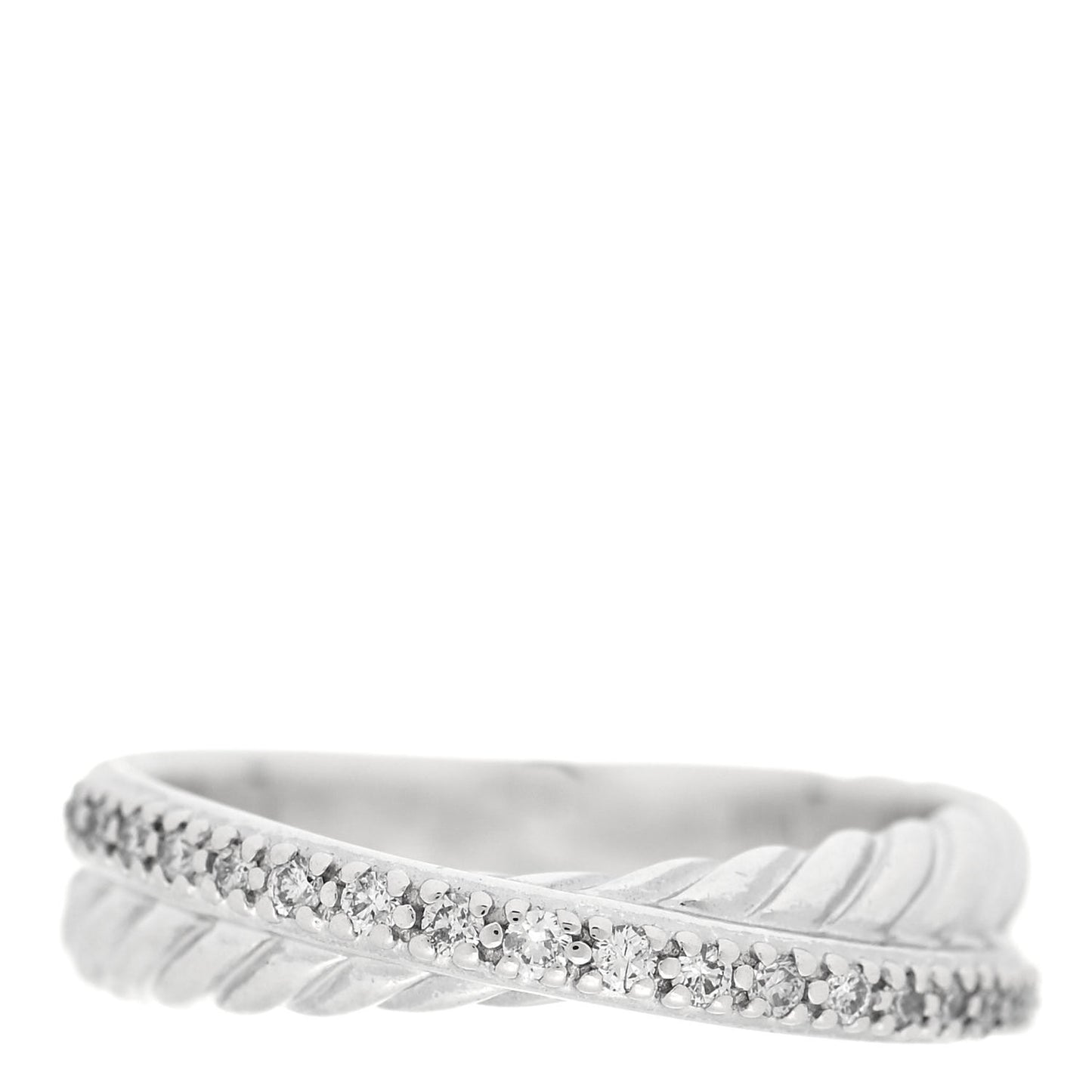 Sterling Silver Diamond 5mm Crossover Ring 54 7