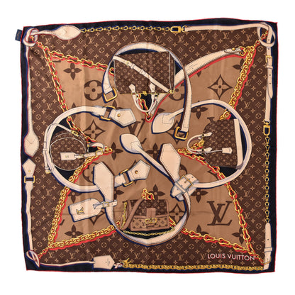 Louis Vuitton Silk Tribute To Square Scarf Brown 1 of 4