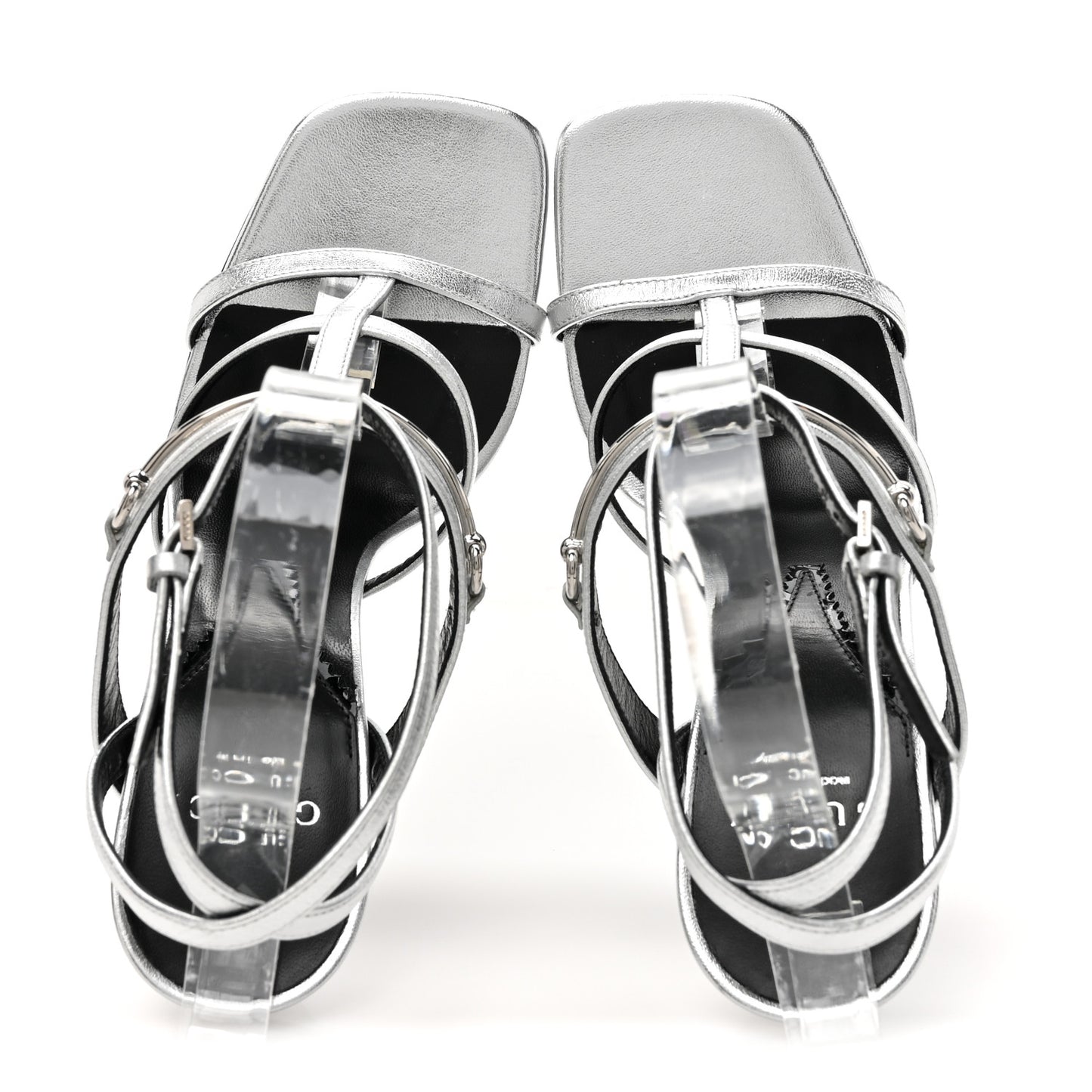 Nappa Silk High Heel Sandals 37.5 Argento