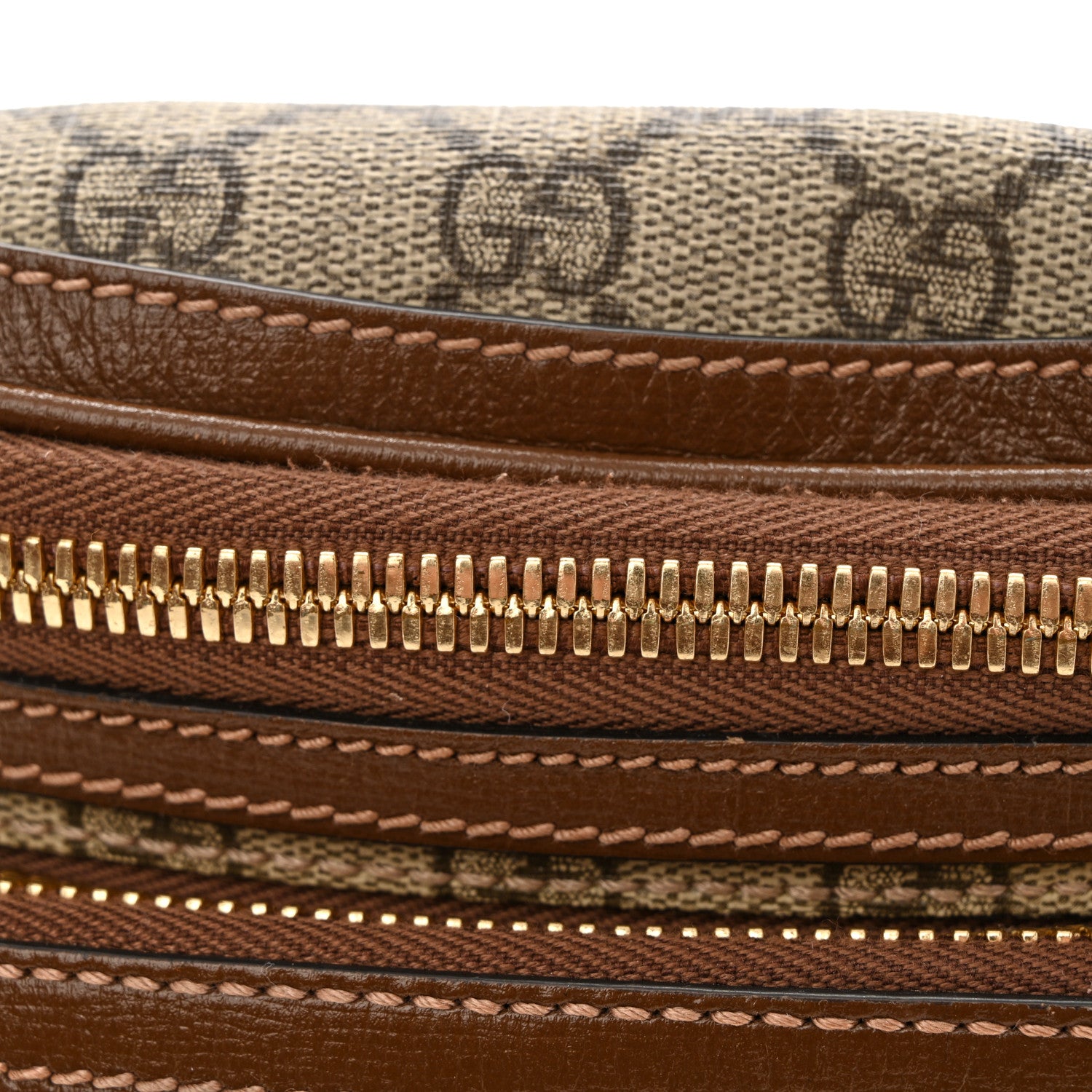 Gucci GG Supreme Monogram Textured Calfskin Retro Interlocking G Belt Bag Beige Ebony Brown Sugar 10 of 10