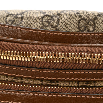 Gucci GG Supreme Monogram Textured Calfskin Retro Interlocking G Belt Bag Beige Ebony Brown Sugar 10 of 10